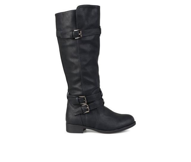 Women's Journee Collection Bite Wide Calf Knee High Boots in Black color