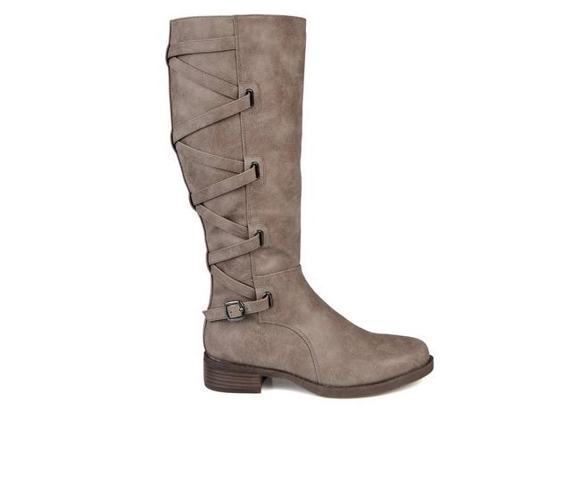 Women's Journee Collection Carly Knee High Boots in Taupe color