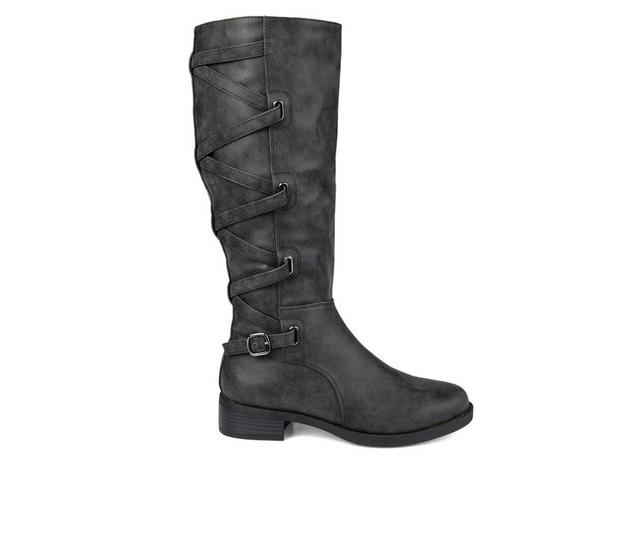 Women's Journee Collection Carly Wide Calf Knee High Boots in Black color