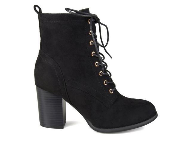 Women's Journee Collection Baylor Lace-Up Booties in Black color
