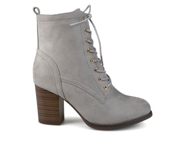 Women's Journee Collection Baylor Lace-Up Booties in Grey color