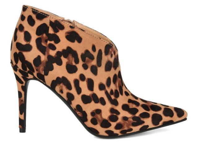 Women's Journee Collection Demmi Stiletto Booties in Leopard color