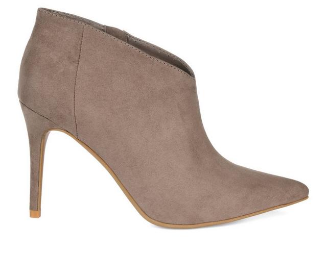 Women's Journee Collection Demmi Stiletto Booties in Taupe color