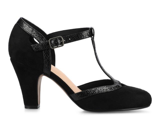 Women's Journee Collection Olina Pumps in Black Suede color
