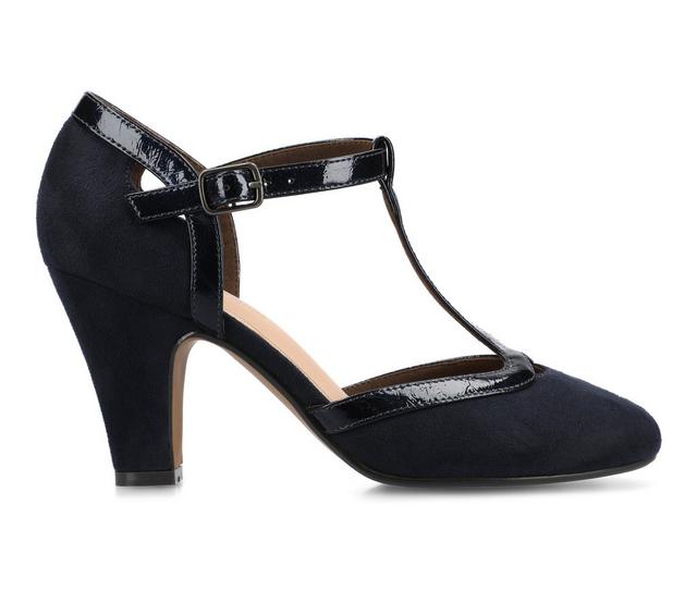 Women's Journee Collection Olina Pumps in Navy Suede color