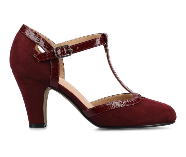 Women's Journee Collection Olina Pumps in Oxblood Suede color