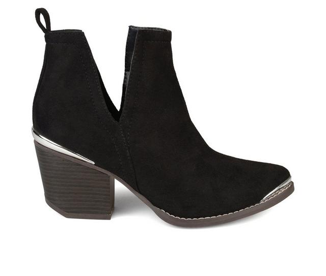 Women's Journee Collection Issla Side Slit Booties in Black color