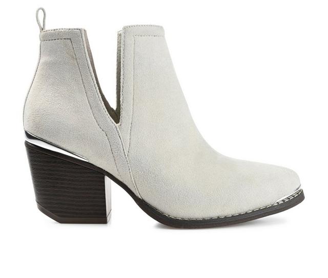 Women's Journee Collection Issla Side Slit Booties in Sand color