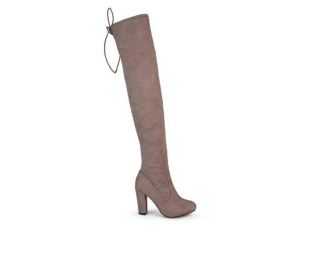 Women's Journee Collection Maya Over-The-Knee Boots in Taupe color