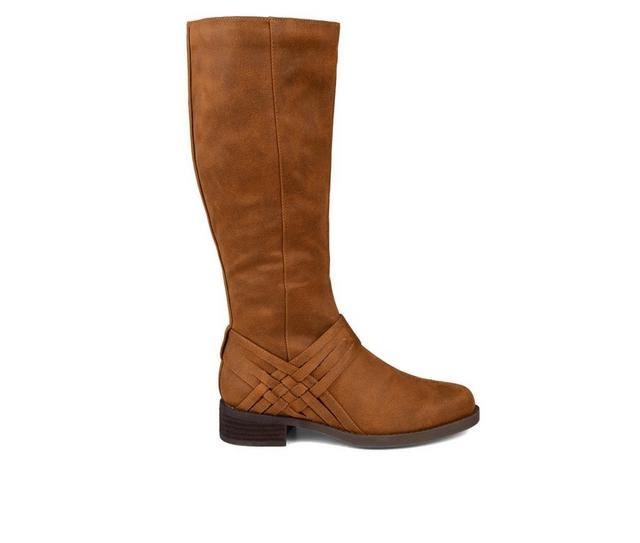 Women's Journee Collection Meg Extra Wide Calf Knee High Boots in Cognac color