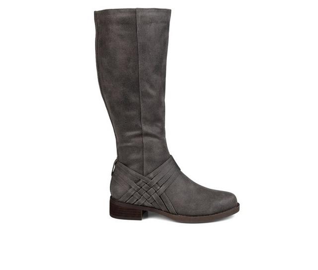 Women's Journee Collection Meg Extra Wide Calf Knee High Boots in Grey color