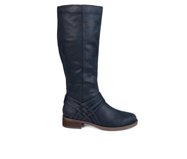 Women's Journee Collection Meg Extra Wide Calf Knee High Boots in Navy color