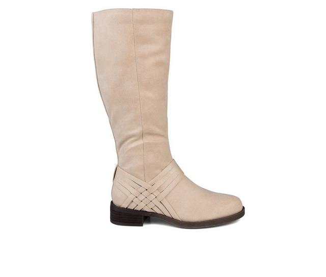 Women's Journee Collection Meg Extra Wide Calf Knee High Boots in Stone color