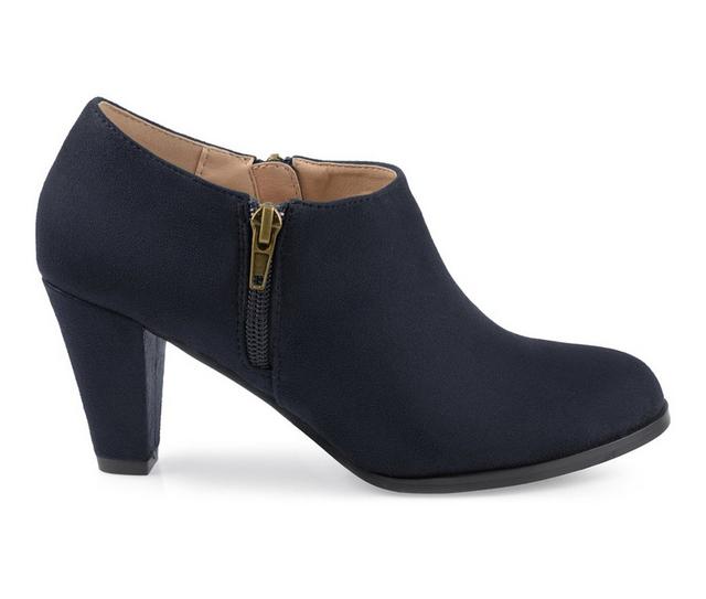 Women's Journee Collection Sanzi Heeled Booties in Navy color