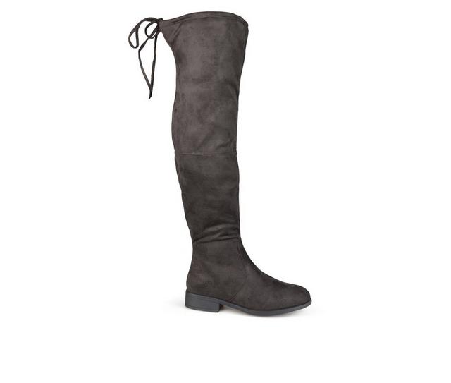 Women's Journee Collection Mount Wide Calf Over-The-Knee Boots in Grey color