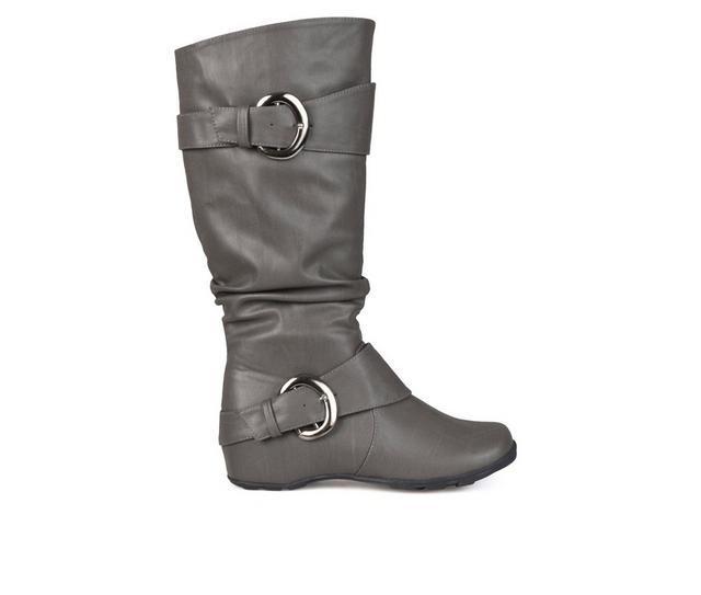 Women's Journee Collection Paris Wide Calf Knee High Boots in Grey color