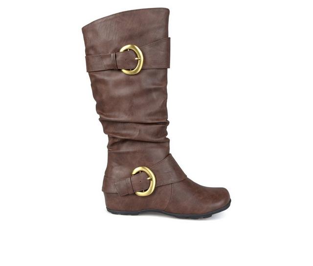 Women's Journee Collection Paris Wide Calf Knee High Boots in Brown color