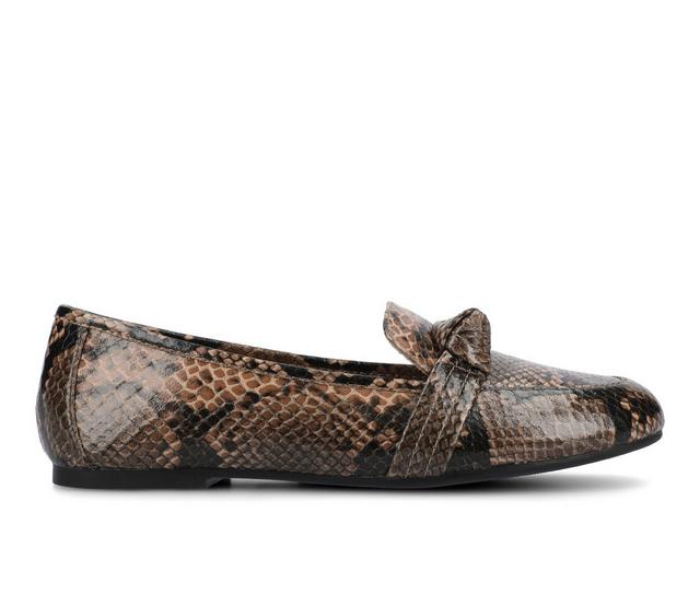 Women's Journee Collection Marci Loafers in Snake/Brown color