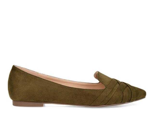 Women's Journee Collection Mindee Flats in Olive color