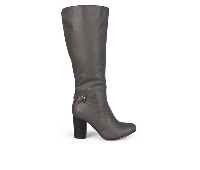 Women's Journee Collection Carver Wide Calf Knee High Boots in Grey color