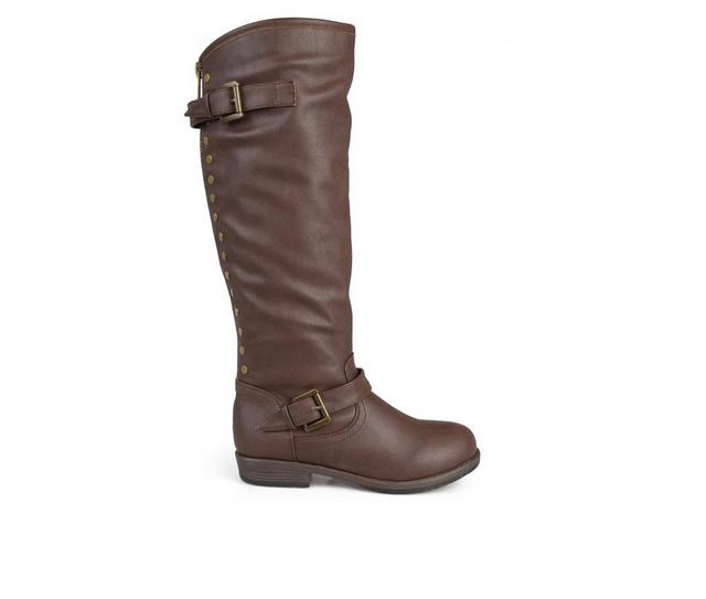 Women's Journee Collection Spokane Wide Calf Knee High Boots in Brown color