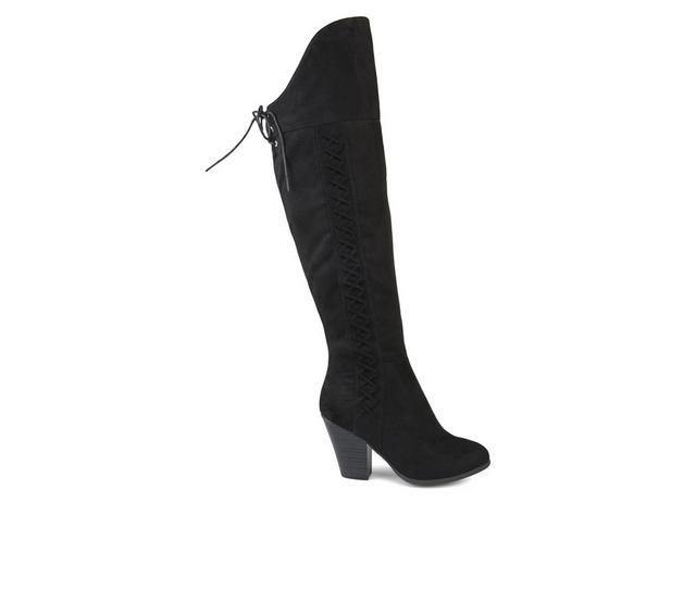 Women's Journee Collection Spritz Over-The-Knee Boots in Black color