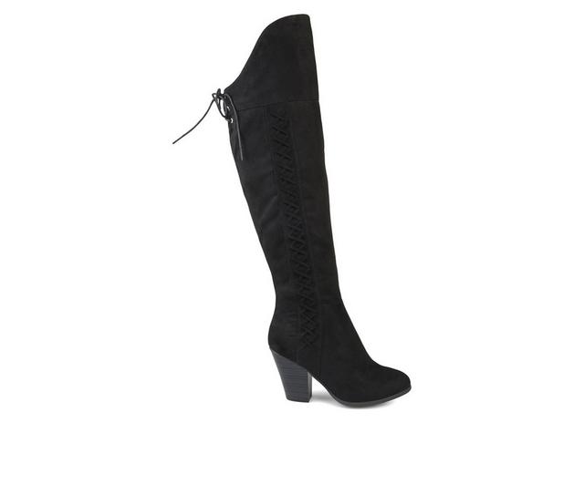 Women's Journee Collection Spritz-S Wide Calf Over-The-Knee Boots in Black color