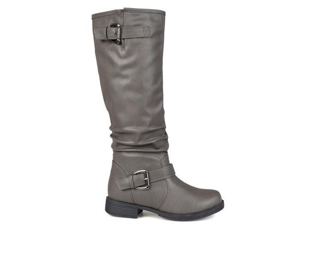 Women's Journee Collection Stormy Wide Calf Knee High Boots in Grey color