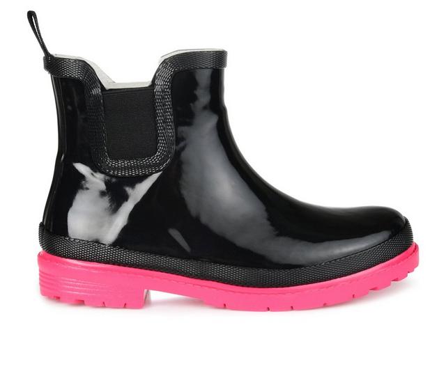 Women's Journee Collection Tekoa Waterproof Rain Boots in Black color