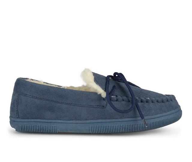 Vance Co. Men's 212M Moccasin Slippers in Navy color