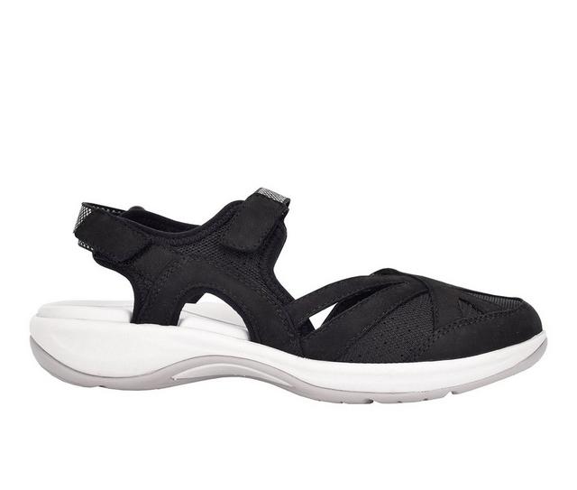 Women's Easy Spirit Splash Water-Ready Hiking Sandals in Black/White color