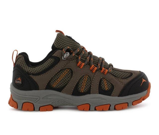 Kids' Pacific Mountain Toddler & Little Kid & Big Kid Crestone Hiking Shoes in Khaki/Orange color