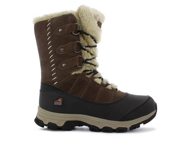 Women's Pacific Mountain Blizzard Winter Boots in Brown/ Black color