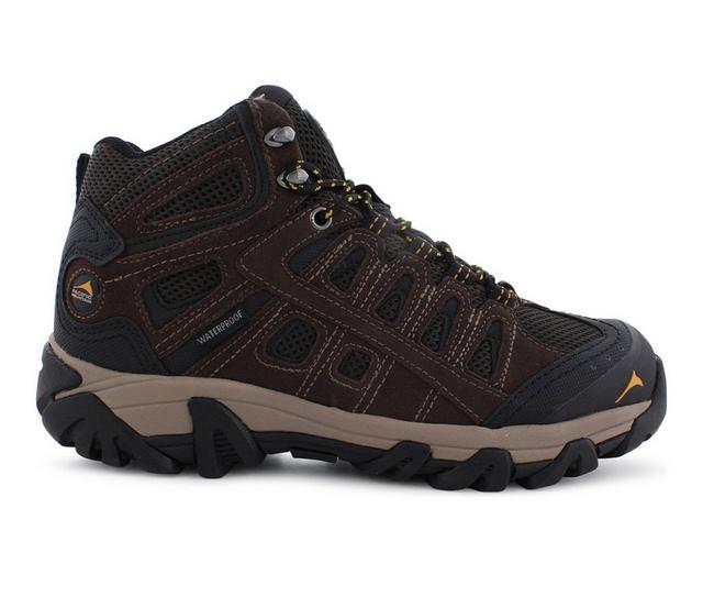 Men's Pacific Mountain Blackburn Mid Waterproof Hiking Boots in Chocolate color