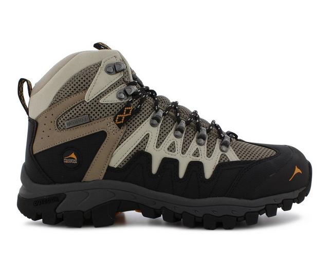 Men's Pacific Mountain Emmons Mid Waterproof Hiking Boots in Dark Taupe color