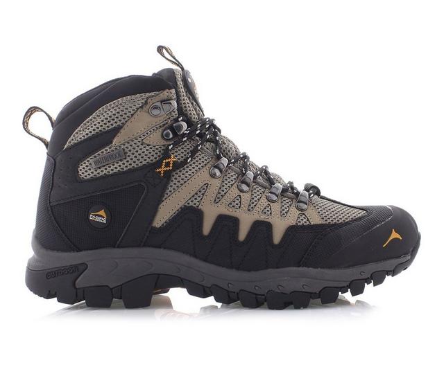 Men's Pacific Mountain Emmons Mid Waterproof Hiking Boots in Khaki/Mustard color