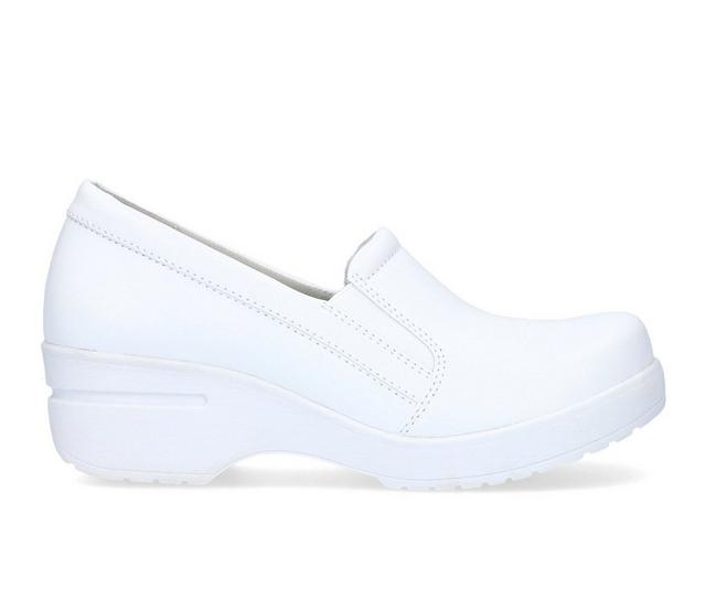 Women's Easy Works by Easy Street Lezza White Slip-Resistant Clogs in White color