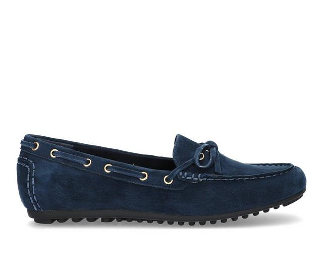 Women's Bella Vita Scout Mocassins in Navy Suede color