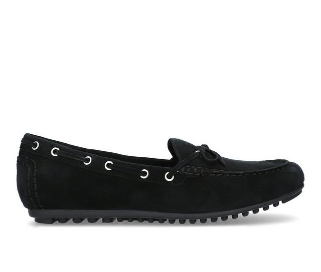 Women's Bella Vita Scout Mocassins in Black Suede color