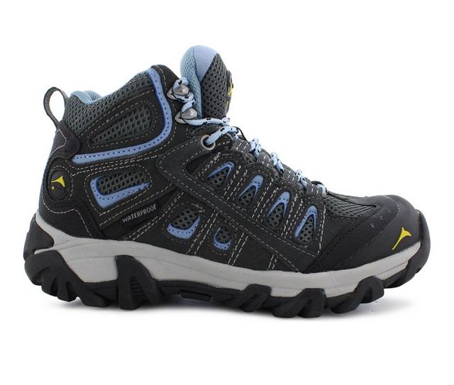 Women's Pacific Mountain Blackburn Mid Waterproof Hiking Boots in Gray/ Blue color
