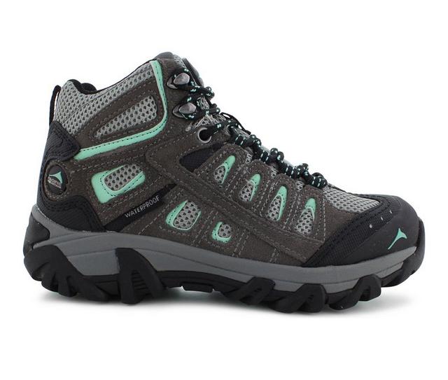 Women's Pacific Mountain Blackburn Mid Waterproof Hiking Boots in Charcoal/ Mint color