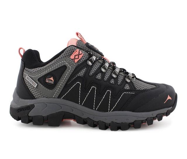 Women's Pacific Mountain Dutton Low Waterproof Hiking Shoes in Charcoal/Pink color