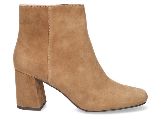 Women's Bella Vita Wilma Heeled Booties in Cognac Suede color