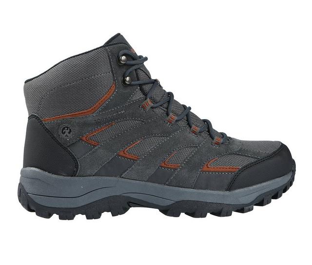 Men's Northside Gresham Mid Waterproof Hiking Boots in Charcoal/Orange color