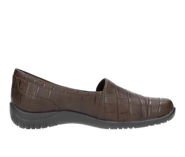 Women's Easy Street Cinnamon Slip-On Shoes in Brown Croco color