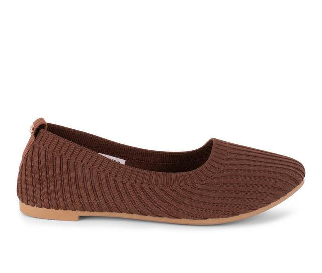 Women's Danskin Hope Flats in Dark Brown color