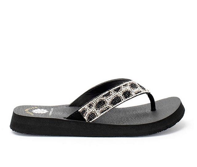 Women's Yellow Box Naseeba Flip-Flops in Black color