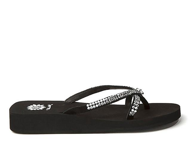 Women's Yellow Box Stormy Flip-Flops in Black color