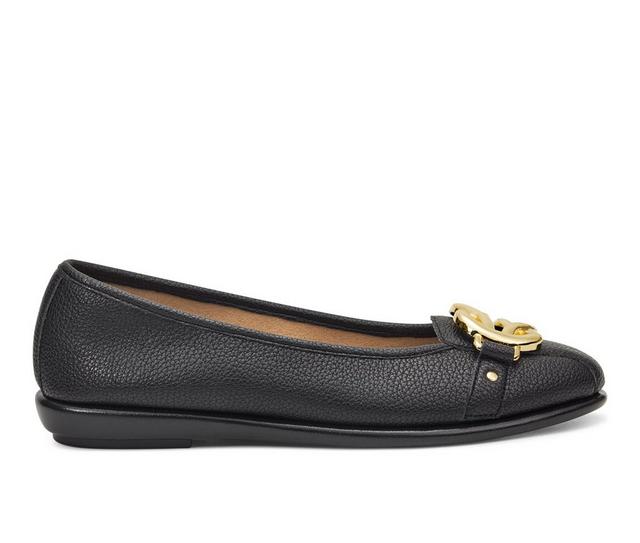 Women's Aerosoles Big Bet Flats in Black Smooth color