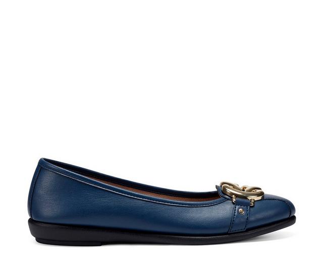 Women's Aerosoles Big Bet Flats in Navy Smooth color